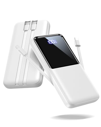 Cargador portátil CFIAI power bank 15000mAh con cables USB-C y iOS