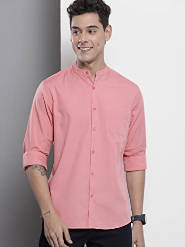 Image of The Indian Garage Co Men's Cotton Regular Fit Solid Full Sleeves Mandarin Collar Casual Shirt