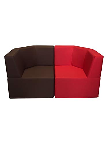 PanQube Corner SAVONA 60 armchair foam corner for children seat, Brown, 60cm x 60cm x 60cm x 30cm