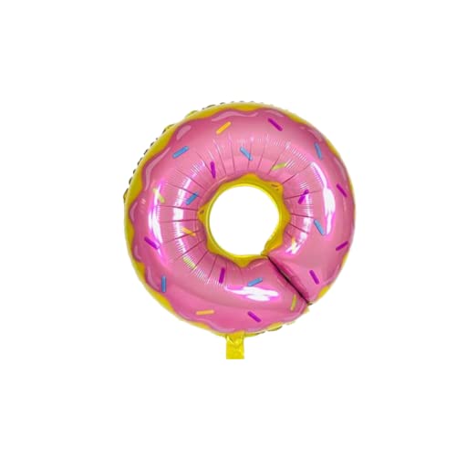 Image of Aluminium 6 pcs Food Theme Birthday Decorations Pizza Candy Burger & Donut Balloons for Birthday Donut Birthday Decorations Items (Pack of 6, Multicolor)