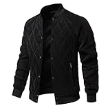 BASHAMAN Men Long Sleeve Jacket Temperament All-Match Classic Lightjacket Casual Unique Trend Transitionjacket Holiday Travel Fashion Outdoorjacket A-Black S