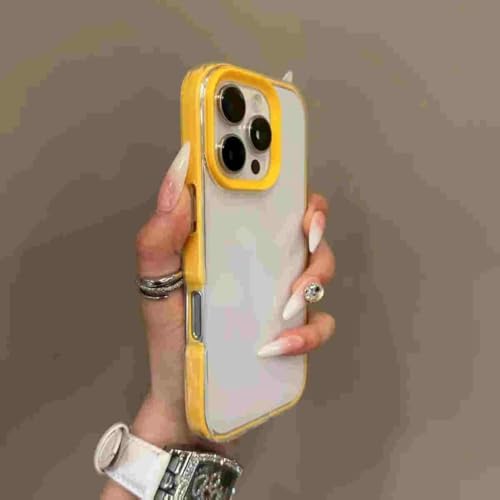Coque silicone souple iPhone 15 protection antichoc transparente jaune pour téléphone