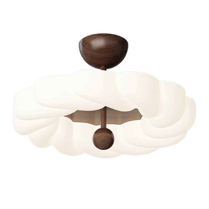 Plafonnier LED trois couleurs dimmable en noyer crème