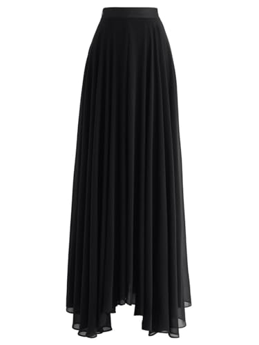 Image of Women's Full Length Georgette Long Skirt- Lehenga with 8 Meters Maxi Flare
