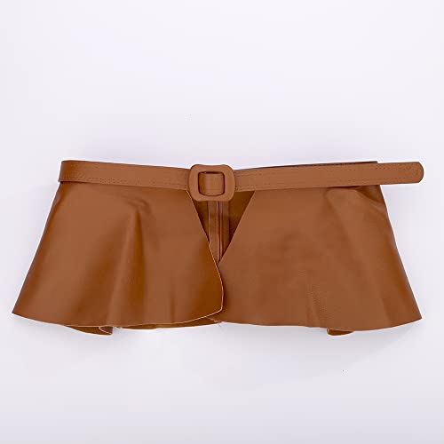 Wiwpar Women Vintage Wide Statement Stretch Waist Belt for Dresses Faux Leather Waist Belts for Women Big Boho OBI Style Cinch Waistband Belt for Dress (Style3)3