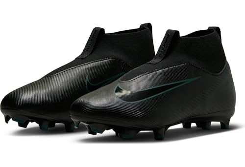 Nike Jr. Mercurial Superfly 10 Academy Little/Big Kids' MG High-Top Soccer Cleats (FQ8304-002, Black/Deep Jungle/Black) Size 2.52