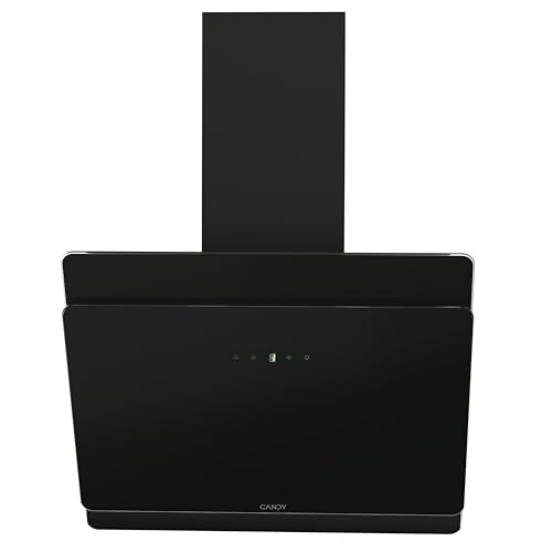 Candy CDG6CBP8B, Campana Decorativa 60 CM, 4 Niveles de Potencia, 611 M3/H, Control táctil, Filtros de Aluminio Antigrasas y Filtros de Carbono Incluidos, Iluminación LED, 62DB, Negro