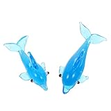 Piccoli animali in vetro: il piccolo ornamento da tavolo a forma di delfino è realizzato in materiale di vetro di alta qualità, resistente allo sbiadimento, dolphin craft decor