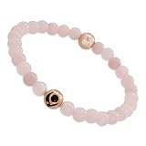 Lokai Gemstone Beaded Bracelet for Women & Men, Stone & Metal Collection - Rose Quartz, (Large, 7 In