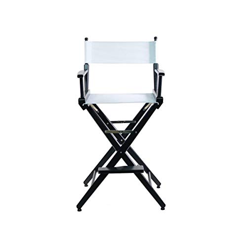Filmcraft Tall Director's Chair (White Canvas, Black Frame)