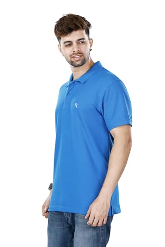 Image of KAUS & SHAN Men's Pure Cotton Regular Fit Solid Half Sleeve Casual & Semi Formal Office Wear Polo T-Shirt