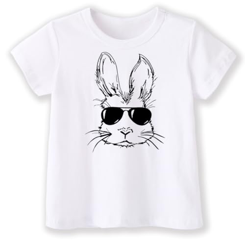 Easter Shirt for Toddly Boy Girls Kids, Happy Bunny Toddler T-Shirt, Spring Egg Hunt Kids Tee, 2-6T