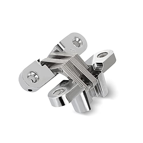 4 Pack Hidden Hinge Invisible Hinge For Cabinet Door, Zinc Alloy Hidden Door Hinge 180 Degree Swing Hinges For Wooden Box Front Door, 0.61'' Leaf Width, 2-3/8" Leaf Height #TOP5