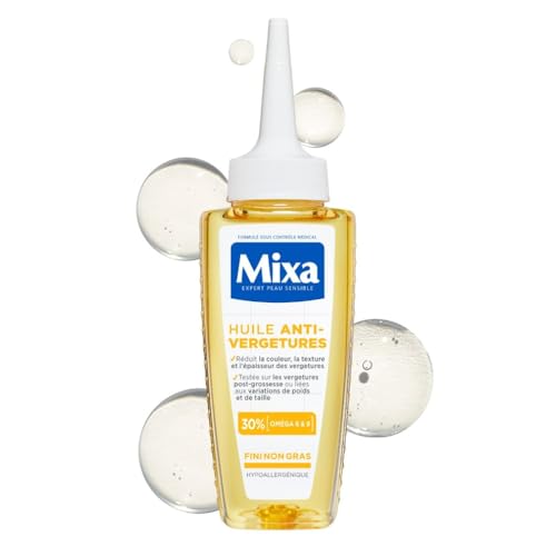 Mixa - Huile Anti-Vergetures - 30% d’Omégas 6 & 9 - Réduit la Couleur, la Texture et...