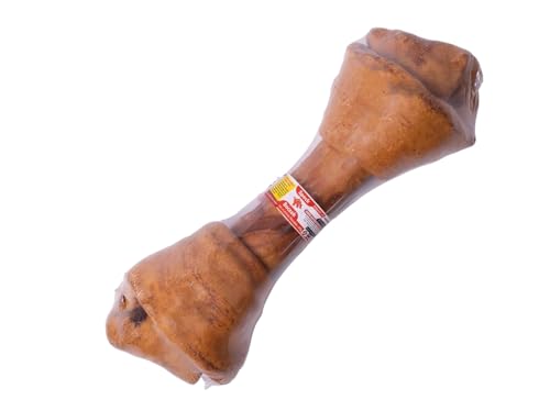 Premium Kauknochen für alle Hunde – Kalbshaut Kausnack zur Zahnpflege & Beschäftigung – Natürlich & fettarm (2XL/38,1-40,64, Bacon)