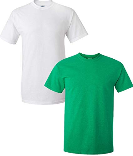 T-shirt ultra coton Gildan G2000 XL lot de 2 blanc vert qualitatif