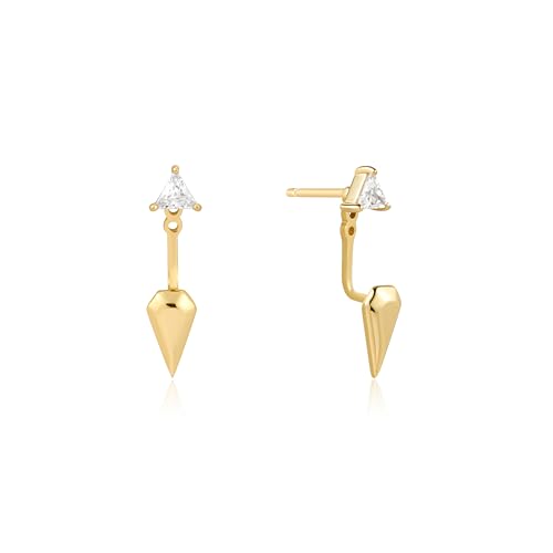Boucles d'oreilles triangle Ania Haie argent 925 et clous d'oreilles géométriques plaqué or