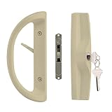 Keyed Patio Sliding Door Handle with Key Cylinder and Mortise Lock, Replacement Handle Lock Set Fits