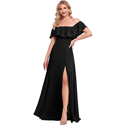 Ever-Pretty Off Shoulder Maxi Dress with Slit Cover