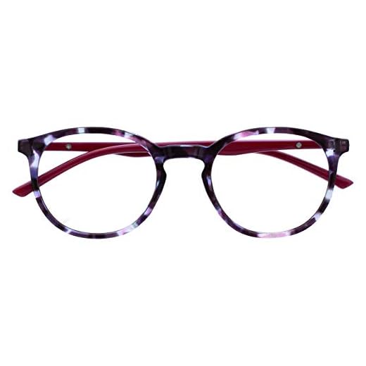 OPULIZE Met Gafas con Bloqueo de Luz Azul Montura Redonda Delgada Violeta Carey Resistente a Arañazos Bisagras de Muelle Mejoran Sueño Ordenador Gaming Antirreflejante Hombre Mujer B60-5 +0.00