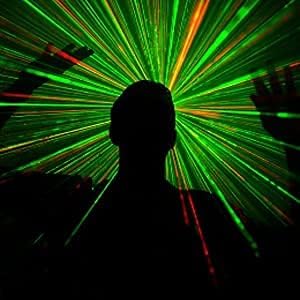 FITTO Mini LED Laser Projector - Disco Decorative Light for Parties, Sound Activated, Multi-Color Stage Light for Birthday, Diwali, Navratri, Wedding & Events