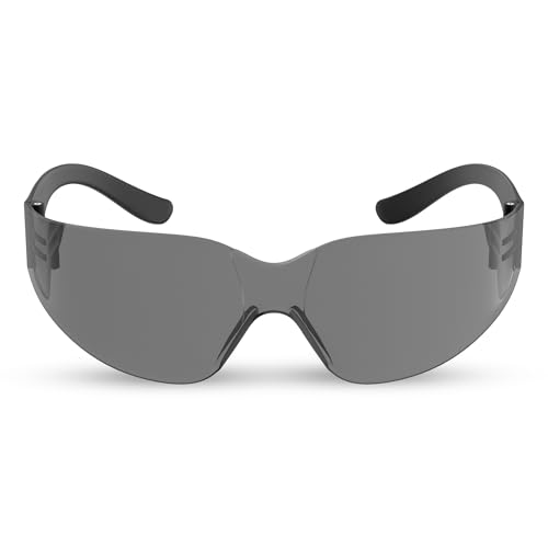 RUGGED BLUE Diablo Safety Glasses - Gray Frame - 1 Pack | Gray Lens for UV Protection
