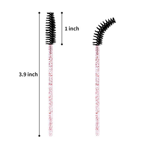 Image of CHEFBEE 100PCS Disposable Eyelash Spoolies Brush with Container, Pink Black