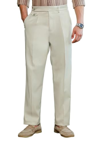 CAHOOT Men Extended-Button Pleated Tailored Trousers - Image 2
