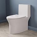 DeerValley DV-1F0250 One Piece Toilet, Compact Toilet w/Comfort Chair for Small Bathroom, Dual Flush 0.8/1.28 GPF and MAP 900g, Quiet Dual & Powerful Flush, Space Saving Toilet