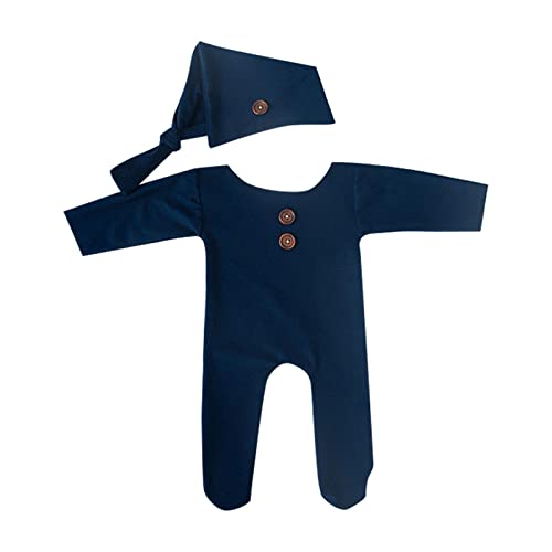 Ropa de fotografía para recién nacidos, accesorios de fotografía para recién nacidos, para sesiones de fotos, para recién nacidos, para sesiones de fotos, para niñas, niños, bodys, azul, 0-3 meses