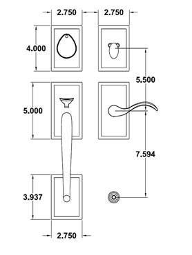 Rockwell Security Premium Solid Brass Savoy Cylinder Entry Door Handle Set Brushed Nickel Finish Fits 1-3/4 Inch Thick Door #TOP4