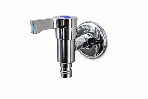 Image of BATH GURU Washing Machine Tap | Durable Wall Mounted Zinc Faucet with Ergonomic Plastic Handle | Sleek Chrome Finish Water Tap for Bathroom & Garden | Reliable Nozzle Tap for Home Use
