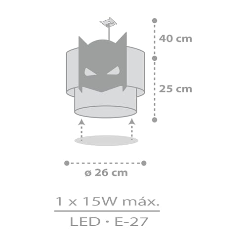Dark Hero Lámpara Techo Infantil Dalber con difusor E27 5
