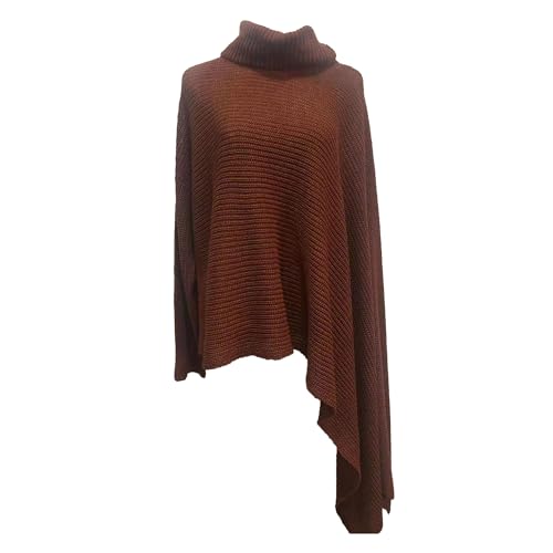Pull oversize à col roulé anti-froid coupe cape fendue pour rester élégante