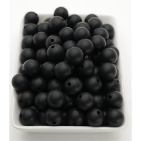 Black Silicone Beads for Keychain Making, Necklace, Bracelet Making Kit (19mm, Black) - Jewelry Making Kit - Silicone Beads Cover
