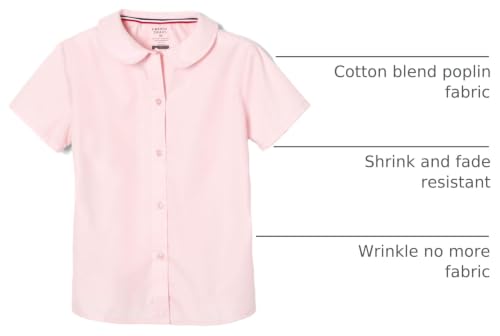 Image of French Toast Peter Pan Collar Short Sleeve Blouse (Girls Standard & Plus Sizes), Blue,