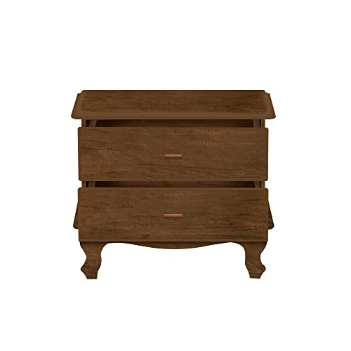 Mesa de cabeceira JB 1111 Quarto Bombe Luxo 2 Gavetas
