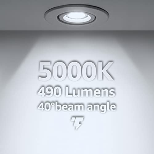 Torchstar 12-Pack Mr16 Led Bulb Dimmable, 7W 12V 490Lm 50W Equivalent, 5000K Daylight, Gu5.3 Bi-Pin Base Mr16 Led Spotlight, Led Mr16 Light Bulbs For Recessed And Track Lighting, Ul & Es Listed #TOP6