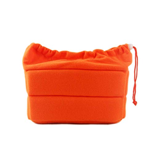 DRF Camera Case Nylon Insert Padded Liner Shockproof Waterproof Pouch for Backpack or Messenger Bag #BG-0168 (Orange)