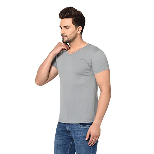 Image of Men's Cotton Blend Half Sleeve V Neck Tshirt