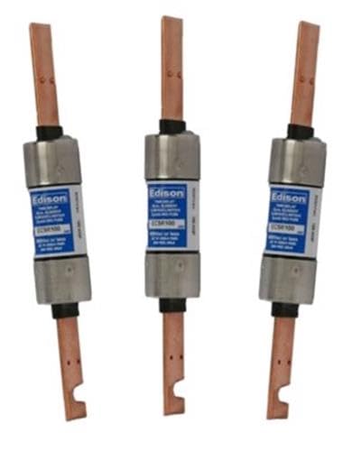 (Pack of 3) ECSR100 - Edison Time Delay Fuse - 100 Amp 600V - RK5 Dual Element