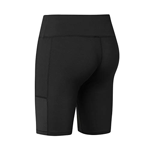 ELF KUCKUCK Kurze Sporthose Hose Damen Leggings Kurz Radlerhose mit Handytasche Schwarz, S Cover