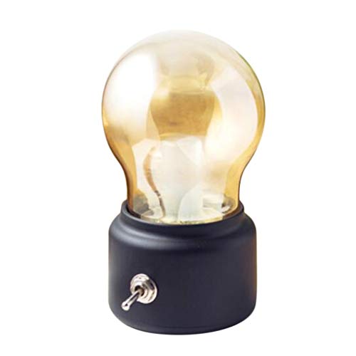 DC 5V Retro LED Nightlight USB Presente De Lâmpada De De Cabeceira Recarregável Para Criança - Preto