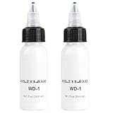 2PCS bouteilles d'encre de tatouage 1oz/30ml Encres de Tatouage blanche Professionnel Matériel de Tatouages Végan pour Colorier, Tracer les Colorer, Mélanger, Tracer, Ombrer et Estomper