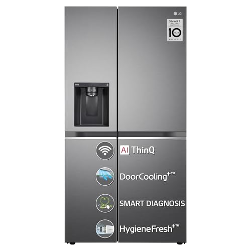Image of LG 635 L Frost-Free Inverter Wi-Fi Side-By-Side Refrigerator Appliance (2023 Model, GL-L257CPZX, Shiny Steel, Door Cooling+ | with Water & Ice Dispenser)