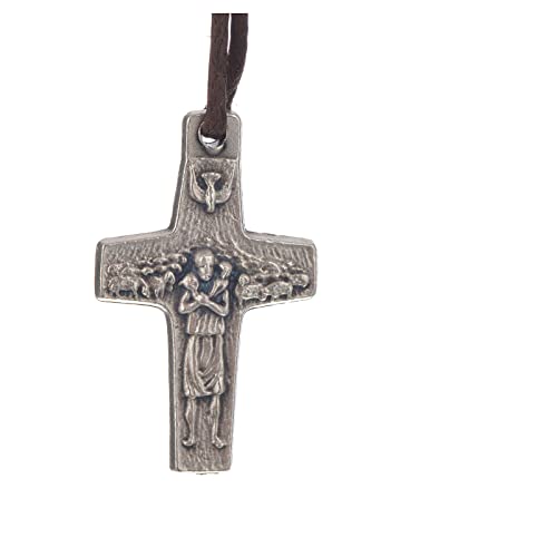 Holyart Croix Pape François métal 2x1,4 cm avec Corde Cover