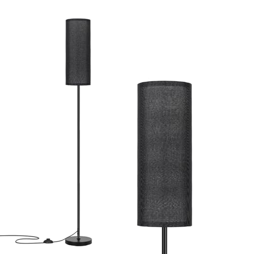 Image of FRIDEKO HOME Floor Lamp with Black Shade, Simple Design with Foot Pedal Switch, Small Tall Lamps for Living Room Bedroom Office, Corner Floor Stand Light with Black Pole Lamp (No Bulb /No Remote)
