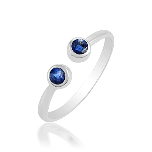 Bague en argent 925 et cyanite bleue ajustable pour femme