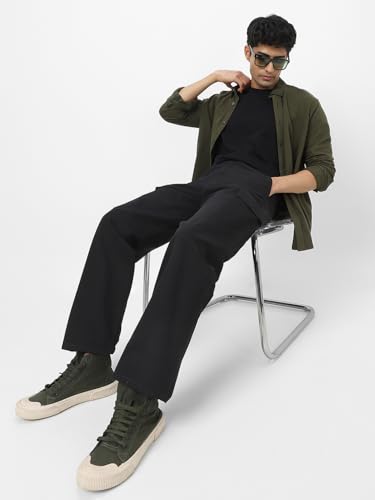 Image of Urbano Fashion Men's Loose Baggy Fit Solid Cargo Chino Trouser Pant with 6 Pockets Non-Stretchable