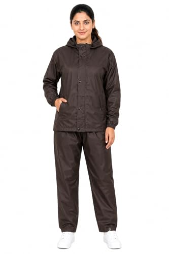 Image of Romano nx Women's 100% Waterproof Rain Suit, Hooded Jacket with Pants, Reversible Double Layer, 3 Years Warranty